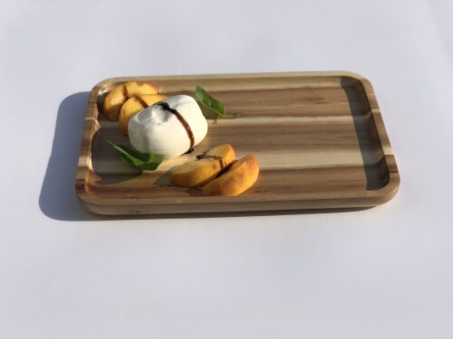 [ Set Of  3] Acacia Serving rectangle tray / dish 10  X 7 Perspective: bottom
