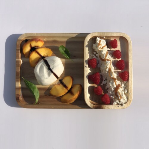 [ Set Of  3] Acacia Serving rectangle tray / dish 12  X 8 Perspective: bottom