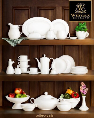 [ Set Of  6] Fine Porcelain Diamond Dish 12  | 30.5 Cm WL-992408/A Perspective: bottom