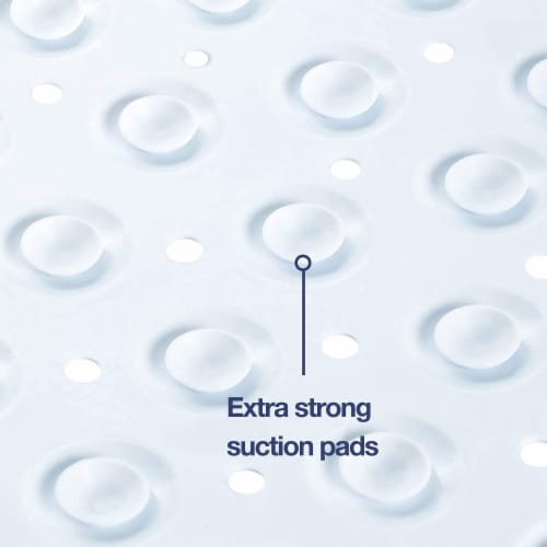 TranquilBeauty Curved White Shower Mat 54x54cm/21x21in | Non-Slip Perspective: bottom