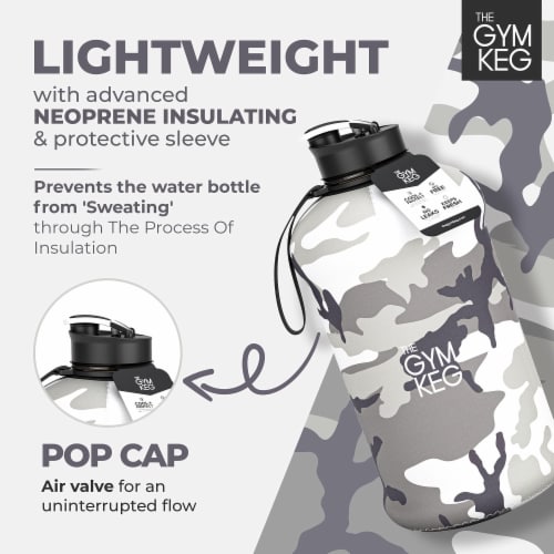 THE GYM KEG Sports Water Bottle | Urban Camo | Insulated | 2.2L Perspective: bottom
