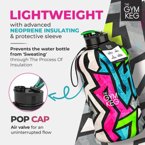 THE GYM KEG NY Rebel Sports Water Bottle | Half Gallon | Carry Handle | Big Jug Perspective: bottom