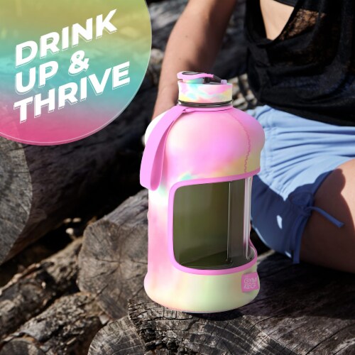 THE GYM KEG Sports Water Bottle (2.2 L) | Half Gallon | Love Tie Dye Perspective: bottom
