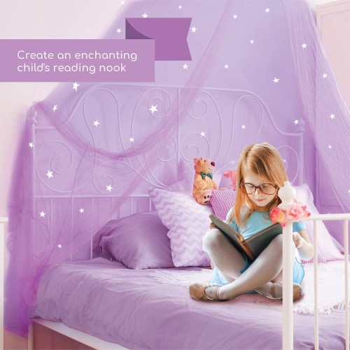 Bed Canopy with Glow in The Dark Stars for Girls, Kids and Babies - Purple,  1 - Jay C Food Stores