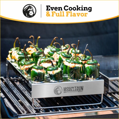 MOUNTAIN GRILLERS Jalapeno Poppers Holder & Corer - 24 Hole Tray & Core Tool Perspective: bottom