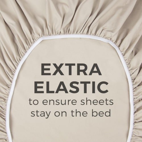 CGK Linens Cotton Fitted Sheet 14 - 16 Deep Pocket - Twin - Cream Perspective: bottom