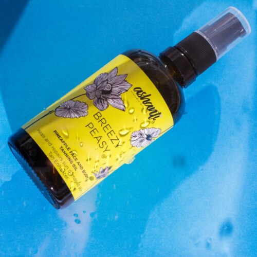 Ashanti Cosmetics - Breezy Peasy! - Pineapple Face and Body Tanning Oil Perspective: bottom