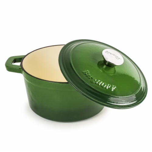 BergHOFF Cast Iron Round Casserole Dish - Green Perspective: bottom