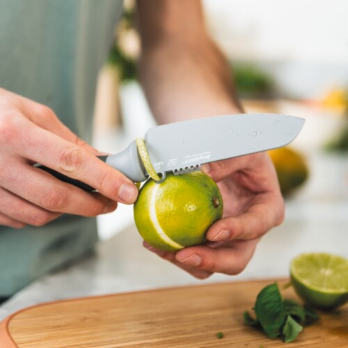 BergHOFF Leo Stainless Steel Vegetable Knife with Zester - Gray Perspective: bottom