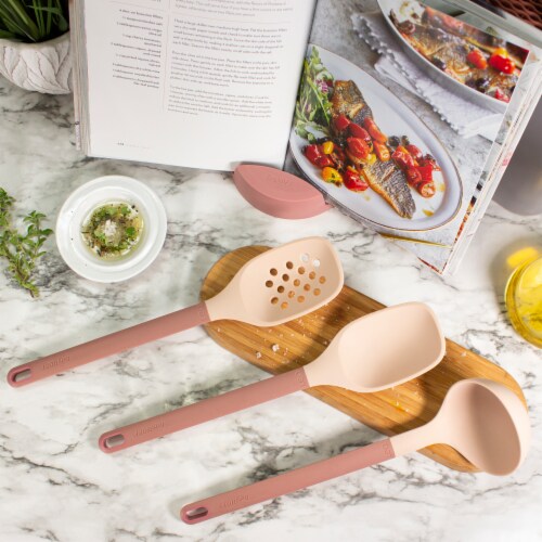 BergHOFF Leo Silicone Spoon Rest - Pink Perspective: bottom