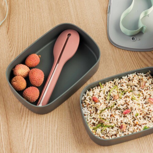 BergHOFF Leo Dual Bento Box Set with Strap - Gray/Mint Perspective: bottom