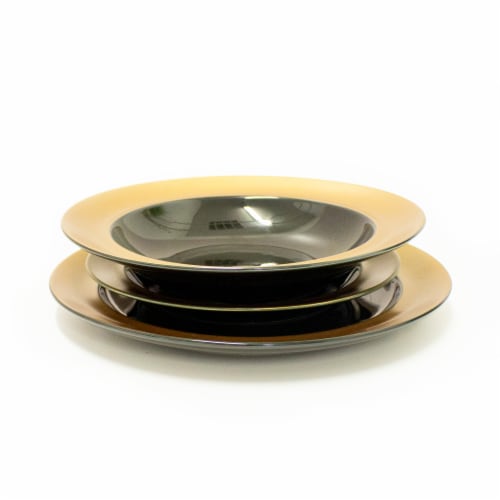 BergHOFF Gem Plate Set - Black/Gold Perspective: bottom
