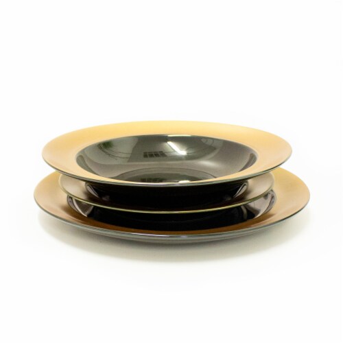 BergHOFF Gem Plate Set - Black/Gold Perspective: bottom