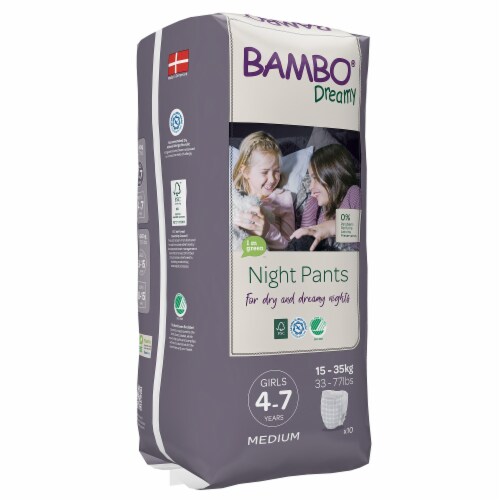 Bambo Nature Potty Training Pants for Girls, Skin Friendly, Ages 4 to 7, 10 Ct Perspective: bottom