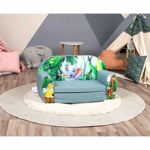 Delsit Toddler Couch 2 in 1 Flip Open Kid Sized Foam Sofa Lounger