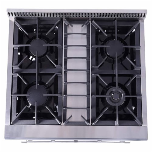 Thor Kitchen 30  Professional 4 Burner Gas Range Kitchen Oven, Stainless Steel Perspective: bottom