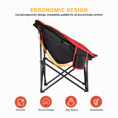 KingCamp Foldable Saucer Camping Lounge Chair with Cupholder
