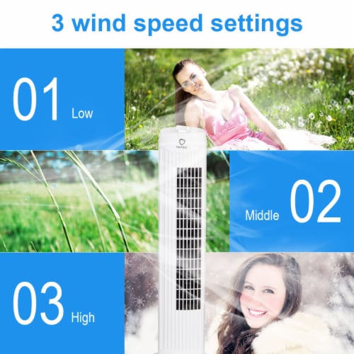 Fantask 35W 28''Oscillating Tower Fan 3 Wind Speed Quiet Bladeless Cooling Room Perspective: bottom