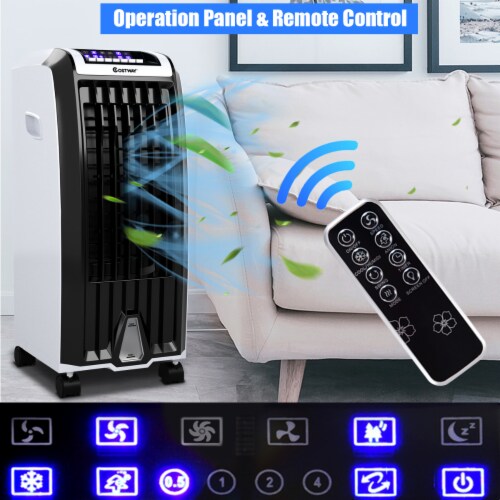 Evaporative Portable Cooler Fan Anion Humidify W/ Remote Control Perspective: bottom