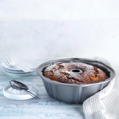 Fluted Cake Pan 9.75 , Nonstick for Bundt Cake Pan, Easy Release Dishwasher Safe Perspective: bottom