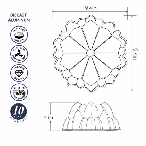 Bundt Cake Pan, Perfect for Bundt Cakes, Die Cast Aluminum, Cake Pan - (Cascade) Perspective: bottom
