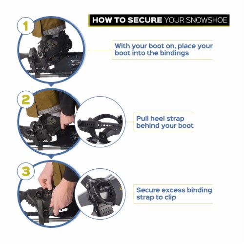 Outbound Lightweight 19 In Aluminum Snowshoes Kit with Poles & Carrying Tote Bag Perspective: bottom