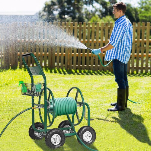 Garden Water Hose Reel Cart 300FT Outdoor Heavy Duty Yard Planting W
