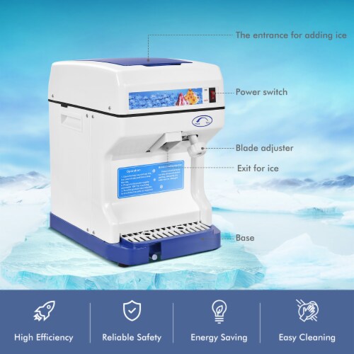Costway Electric Ice Shaver Machine Tabletop Shaved Ice Crusher Ice Snow Cone Maker Perspective: bottom
