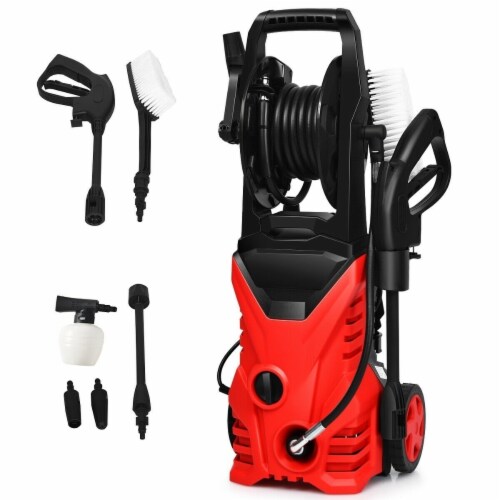 Costway 2030PSI Electric Pressure Washer Cleaner 1.7 GPM 1800W with Hose Reel Red Perspective: bottom
