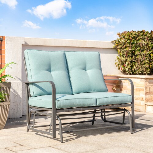 Glitzhome outdoor patio loveseat glider chair cheap