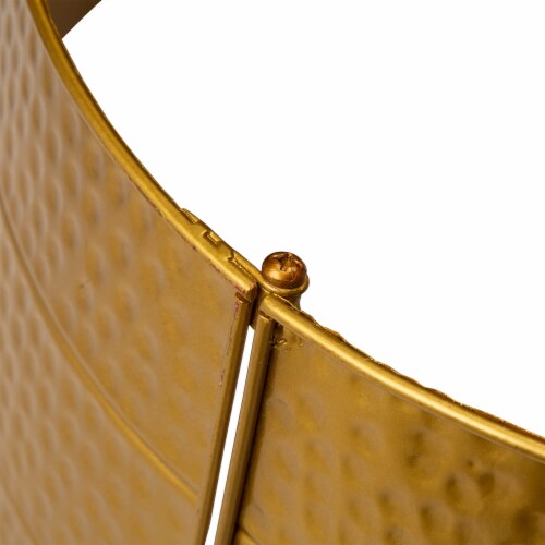 Glitzhome 26 Inch Diameter Gold Hammer-harden Metal Tree Collar Perspective: bottom