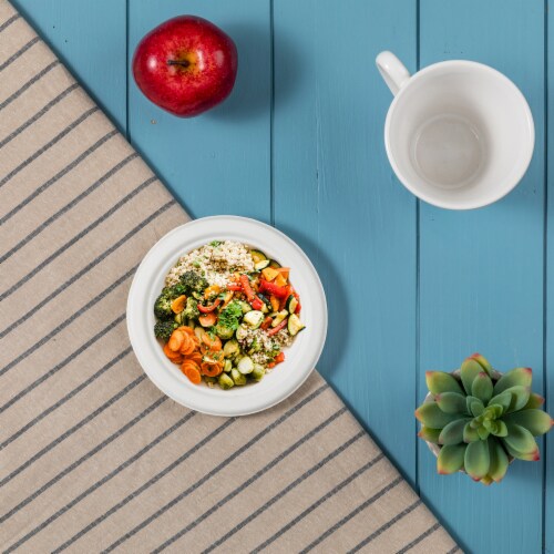 Glitzhome Oak™ PLUS 6-Inch Compostable White Sugarcane Plates Perspective: bottom