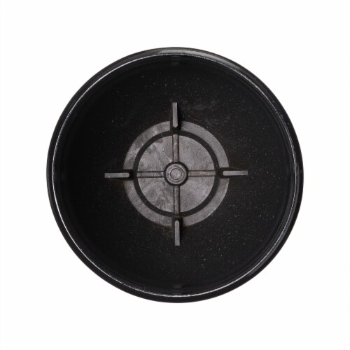 Glitzhome Oversized Faux Ceramic Round Plastic Pot Planter - Black Perspective: bottom