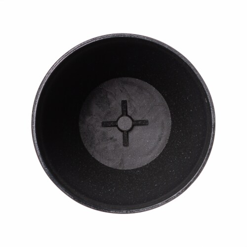 Glitzhome Oversized Faux Ceramic Tall Bowl Plastic Pot Planter - Black Perspective: bottom