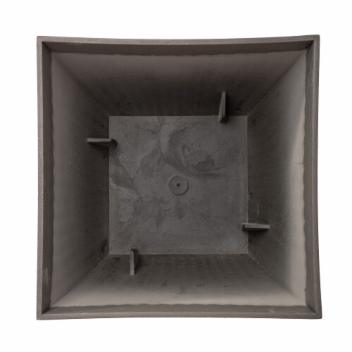 Glitzhome Faux Concrete Square Plastic Fluted Pot Planter Perspective: bottom