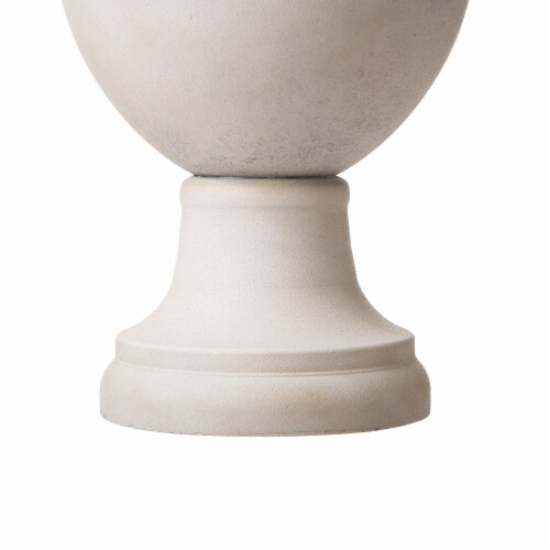 Glitzhome Oversized Faux Ceramic Goblit Shaped Plastic Planter - White Perspective: bottom