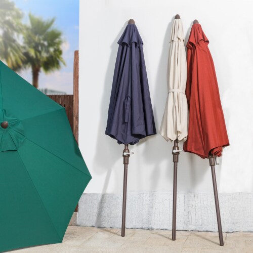 Glitzhome Aluminium Self Tilt Market Patio Umbrella - Wine Red Perspective: bottom