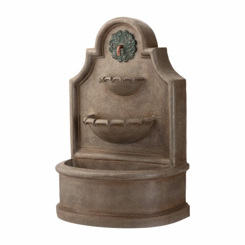 Glitzhome 37.25 Inch H Freestanding Electrical Fountain with Lights, Antique European Style Perspective: bottom