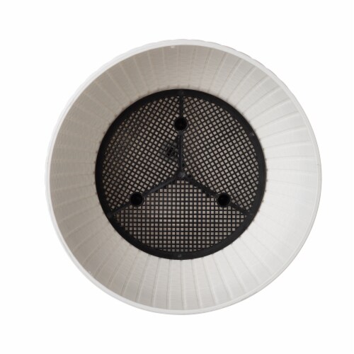 Glitzhome Solar Light Plastic Hanging Planter - White Perspective: bottom