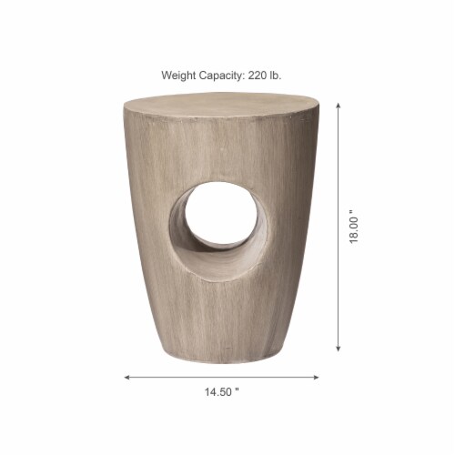 Glitzhome Multi-Functional Faux Concrete Garden Stool and Plant Stand Perspective: bottom
