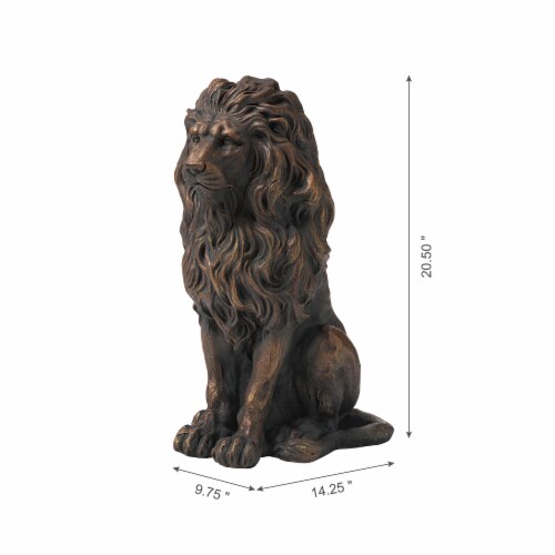 Glitzhome Guardian Sitting Lion Garden Statue Perspective: bottom