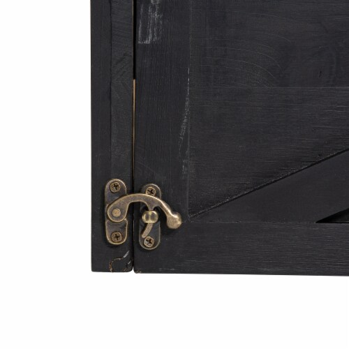 Glitzhome 26 Inch Length X 26 W Washed Black Wooden Tree Collar Perspective: bottom