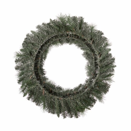 Glitzhome 30 Inch Pre-Lit Glittered Pine Cone Christmas Wreath with 50 Warm White Lights Perspective: bottom