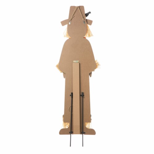 Glitzhome Fall Wooden Scarecrow Yard Stake Multi-functional Rustic Pallet Sign Perspective: bottom