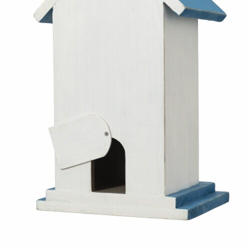 Glitzhome 11.75 H Distressed Solid Wood Daisy with Butterfly Birdhouses Perspective: bottom