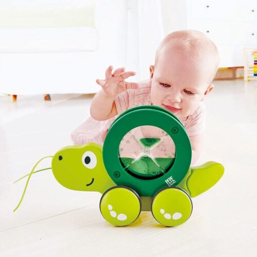 Hape turtle top pull pal