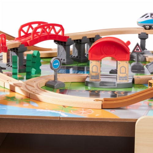 Hape 70 Piece Railway City Train Table and Set with Battery Powered Locomotive 1 Piece Dillons Food Stores
