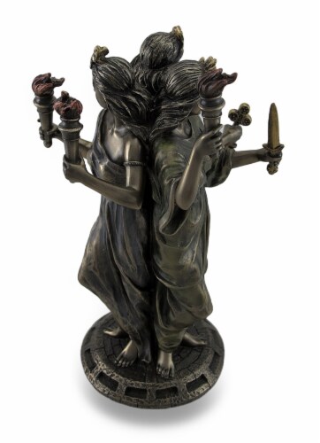 Bronze Finish Triple Form Hecate Greek Goddess of Magic Statue Perspective: bottom