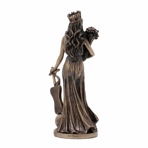 Bronze Finished Tyche Greek Goddess Of Fortune and Prosperity Statue Fortuna Lady Luck Perspective: bottom