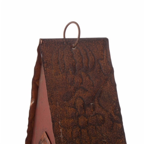 Glitzhome Hanging Distressed Wood Bird House Perspective: bottom